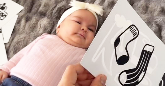 high contrast infant flash cards for visual stimulation in black and white