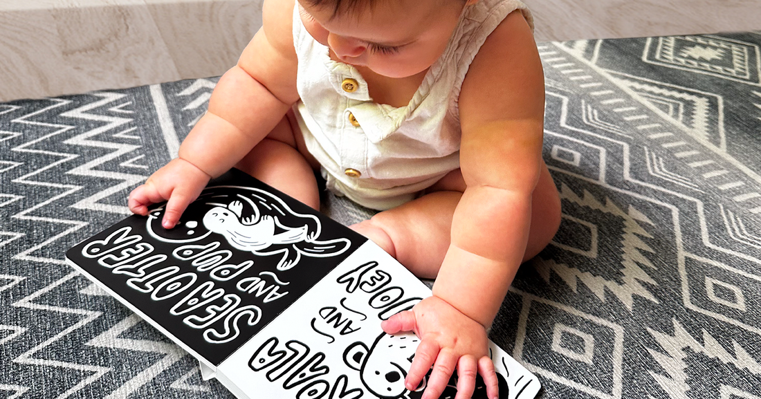 black and white board book moms and babies for infants