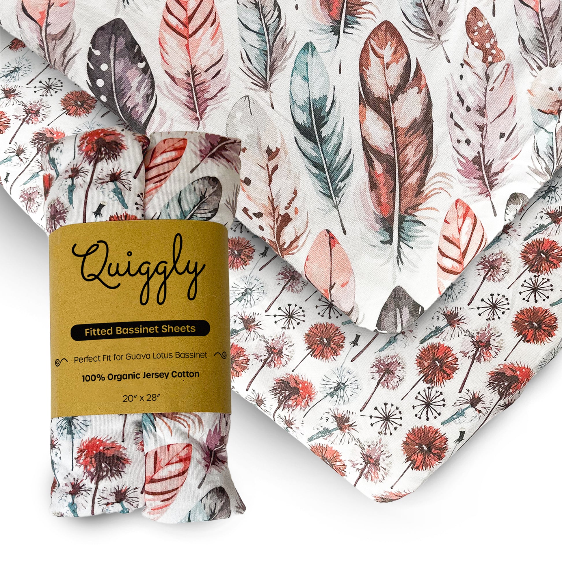 Guava Lotus Bassinet Crib Sheets - Light as a Dream