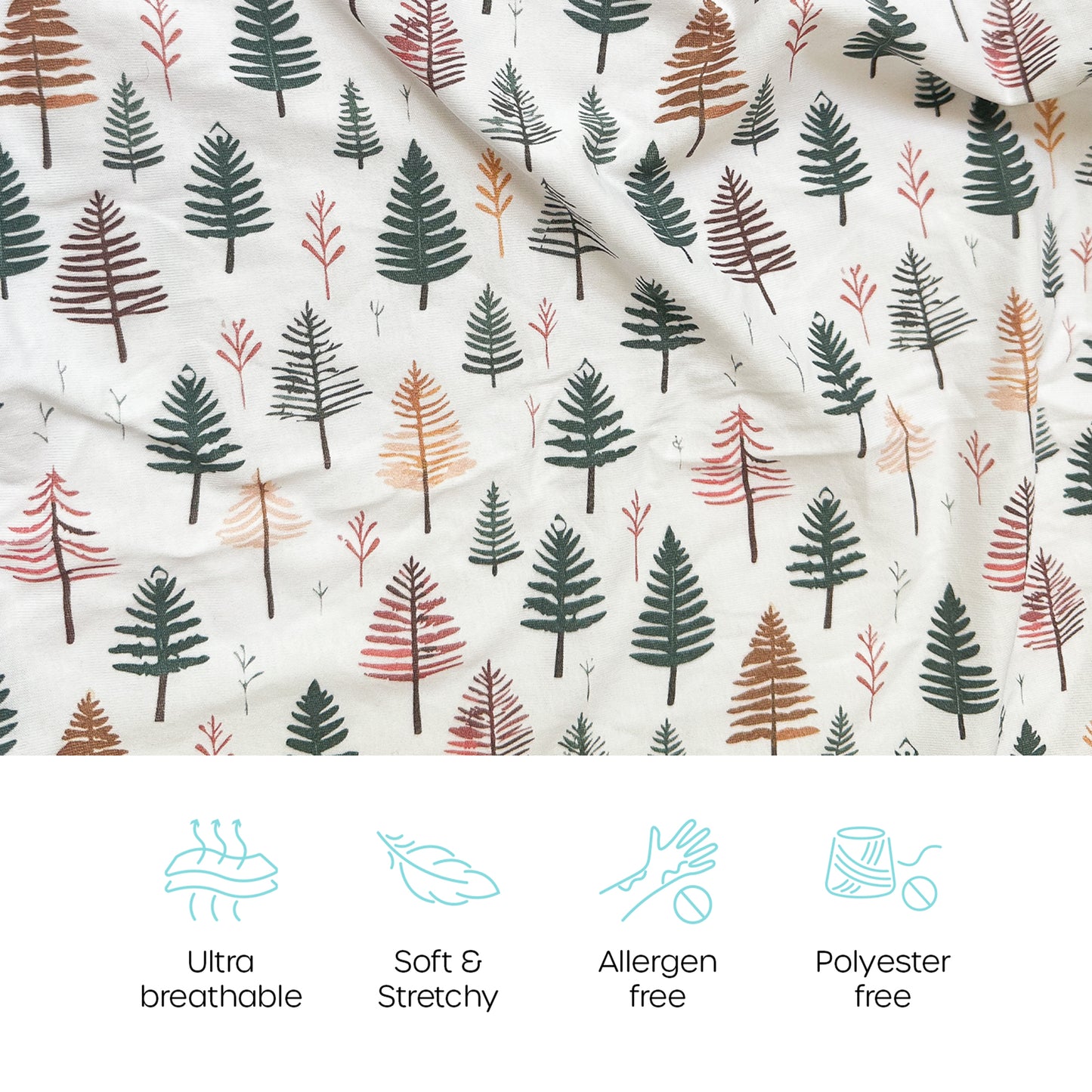 Ultra-soft, stretchy travel crib sheets made from organic cotton, machine washable and allergen-free