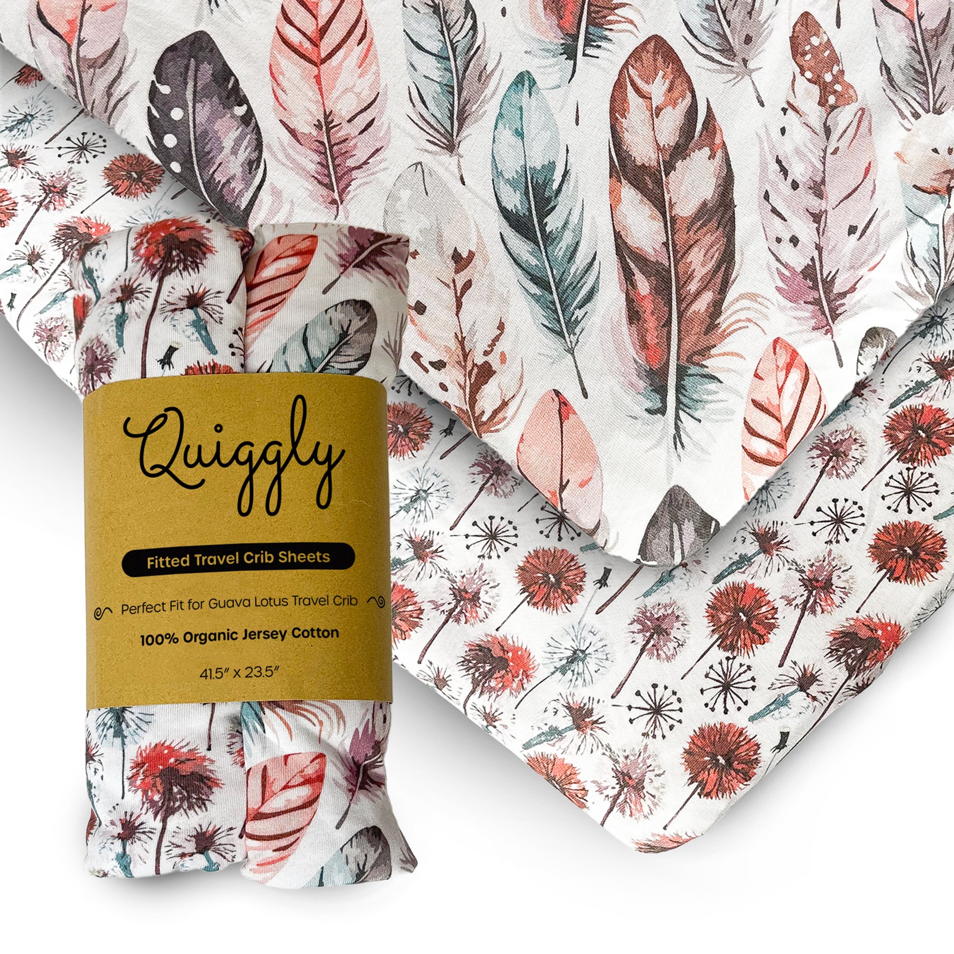 Guava Lotus Travel Crib Sheets - Light as a Dream