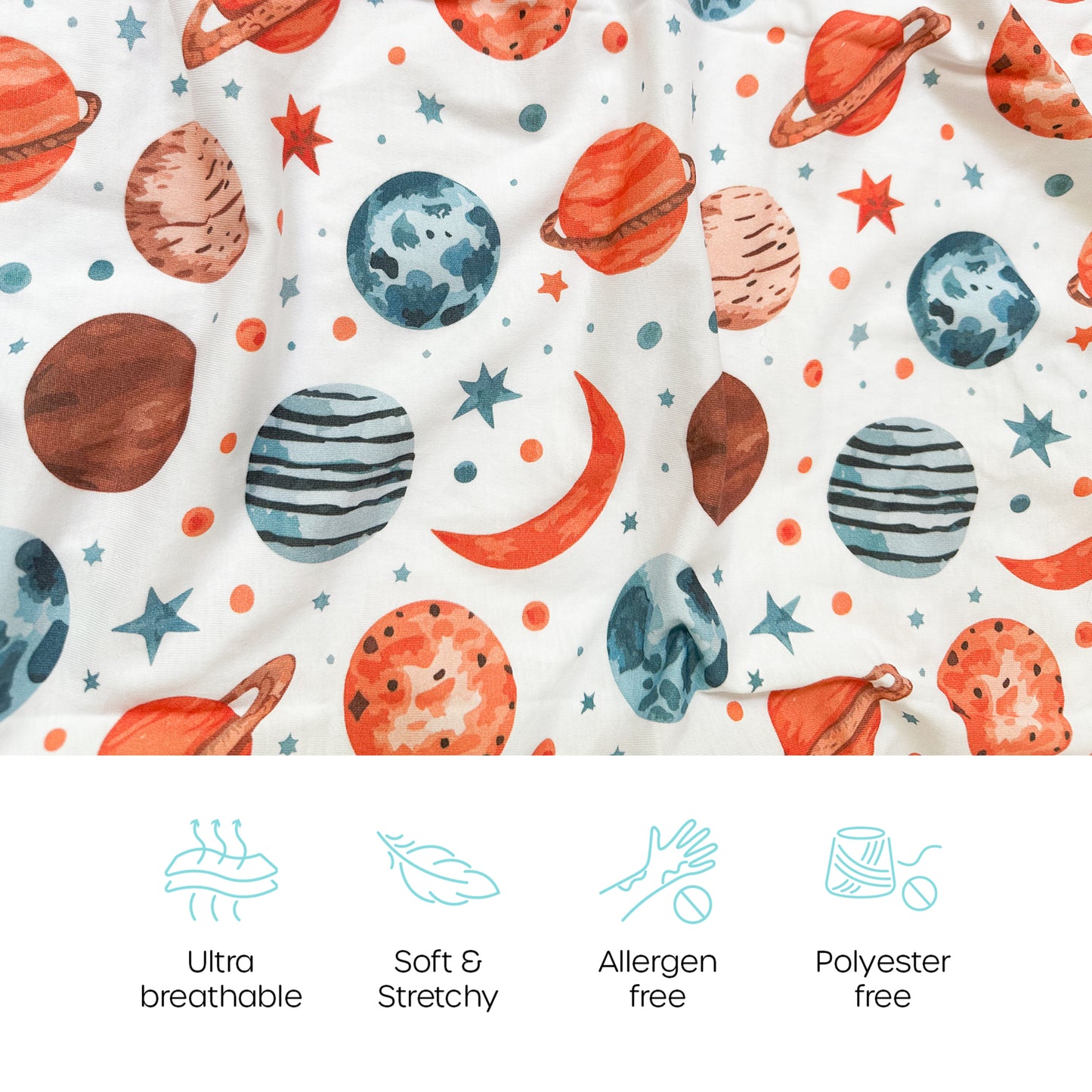 Ultra-soft, stretchy travel crib sheets made from organic cotton, machine washable and allergen-free