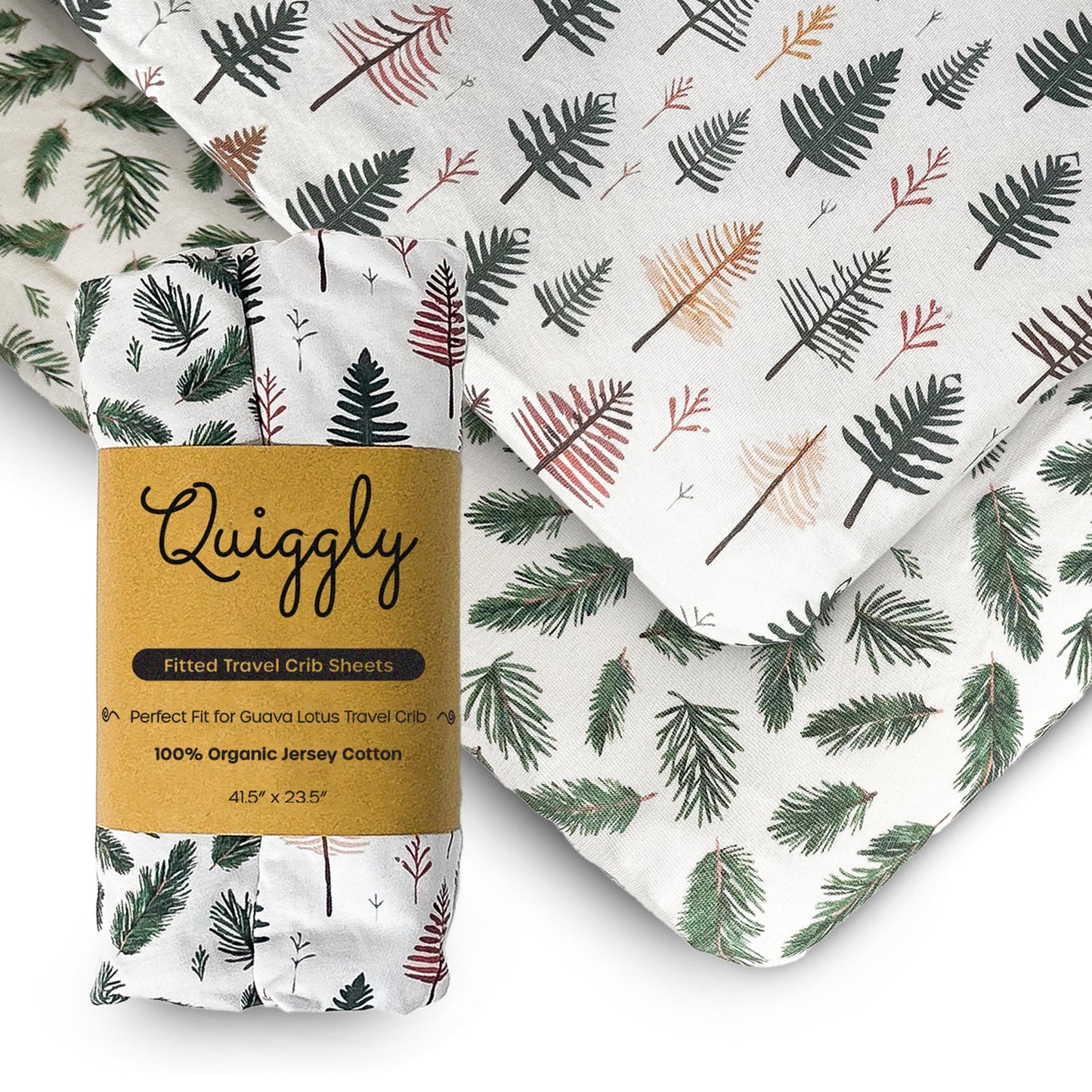 Guava Lotus Travel Crib Sheets - Whispering Woodland