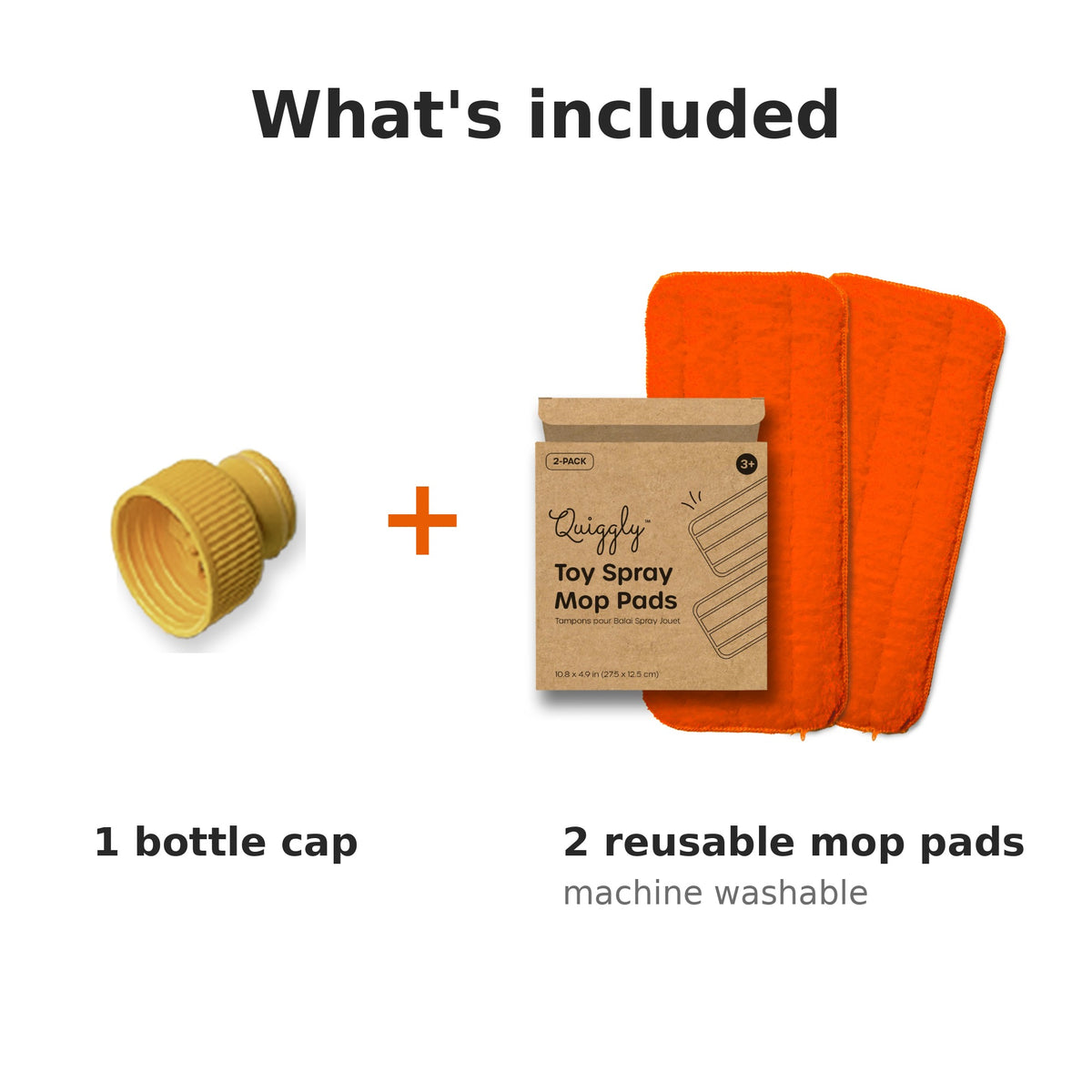 Replacement Bottle Cap + Mop Pad 2-Pack