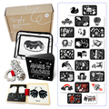 5-in-1 High-Contrast Newborn Toy Set with 25 included flashcards for sensory and developmental play