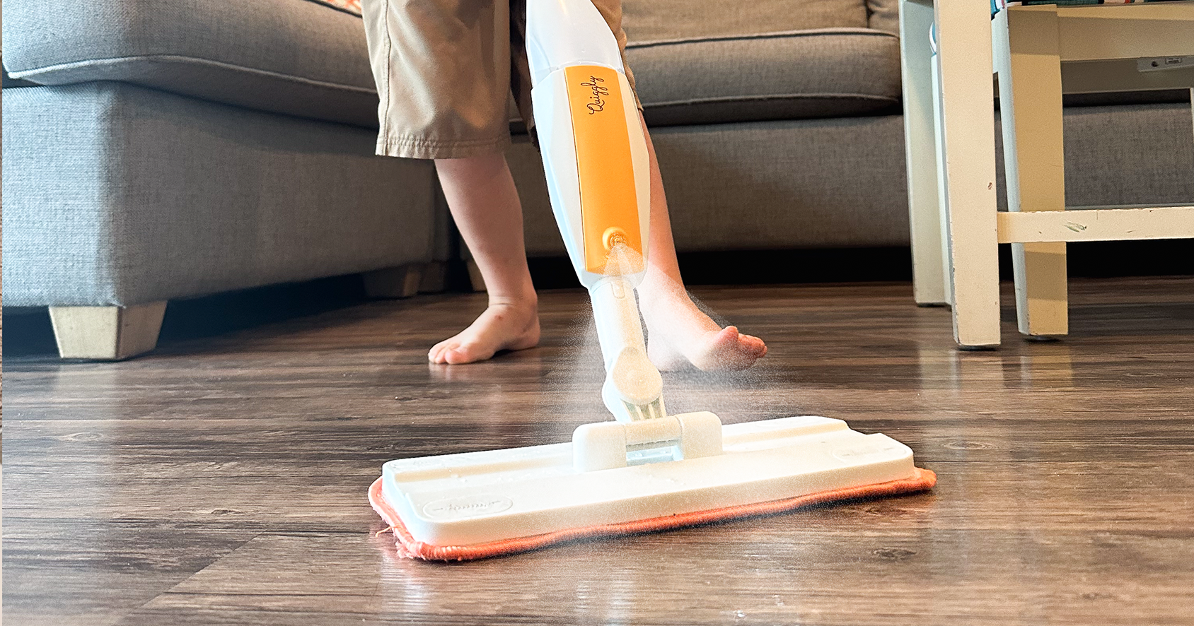Montessori cleaning toy in action with young child