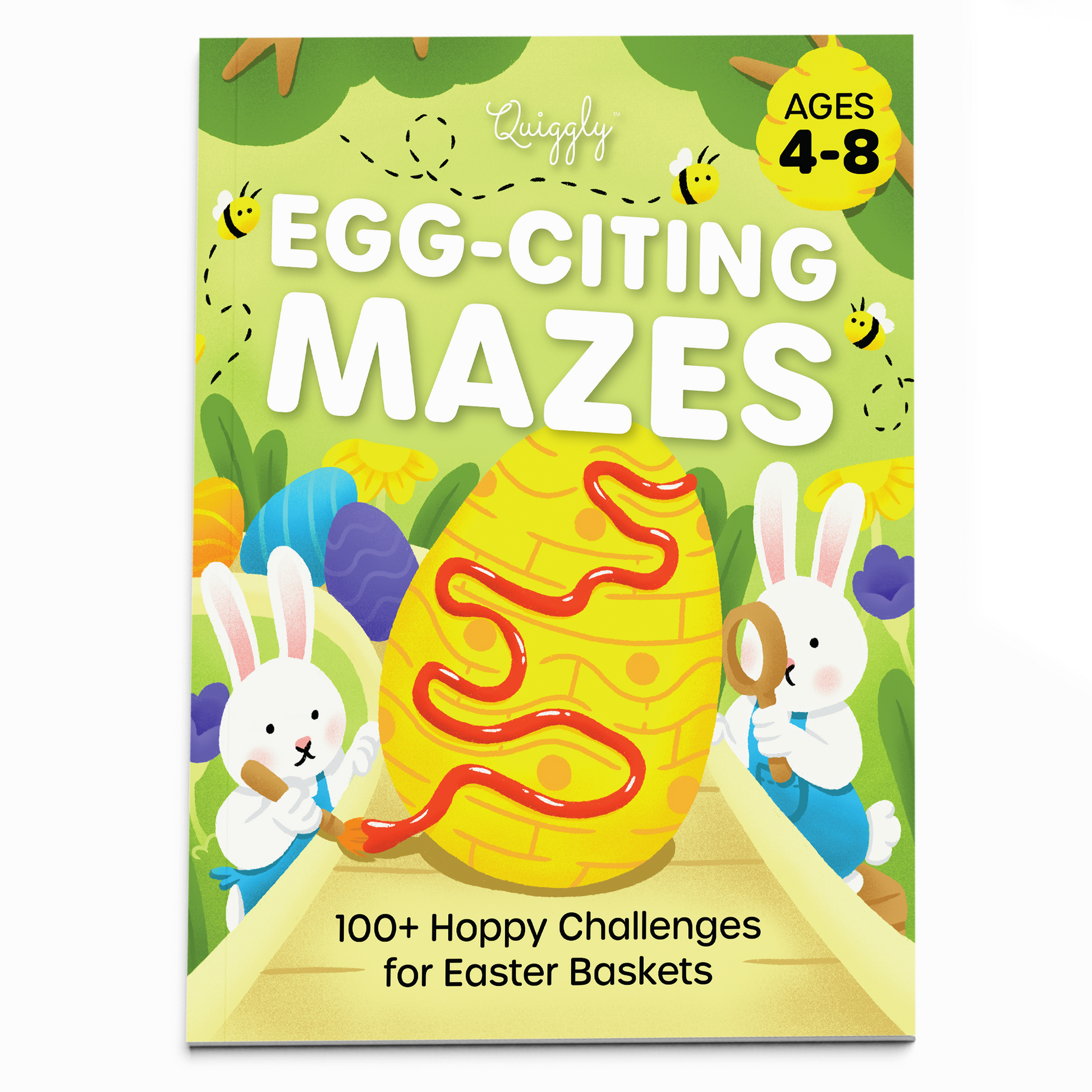 Egg-citing Mazes Easter-themed activity book for kids ages 4–8 with 100+ maze puzzles