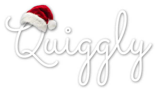Quiggly logo with Santa hat on