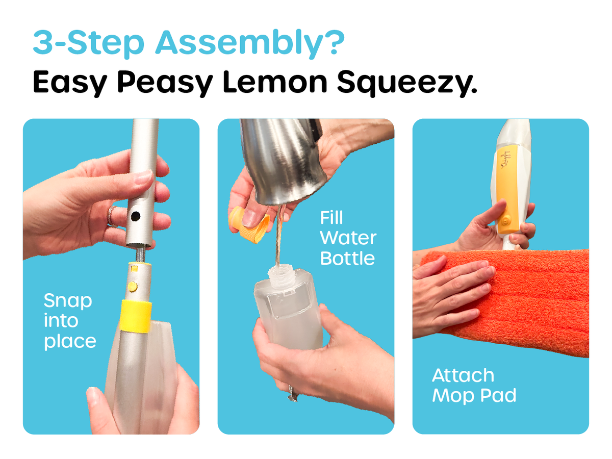 This kid-sized cleaning set is easy to assemble with just 3 steps