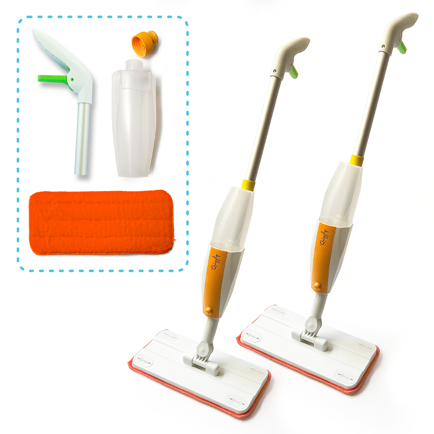 Quiggly Kid Toy Spray Mop - 2 Mop Bundle