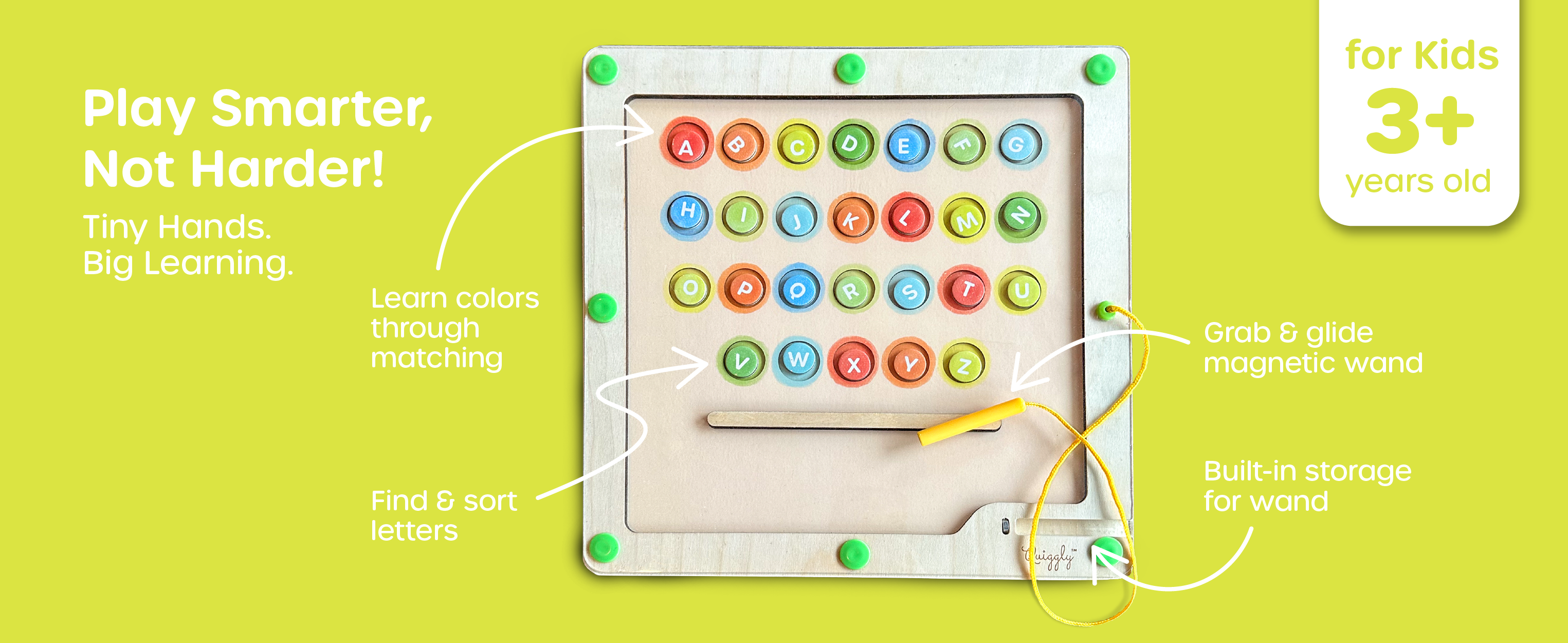 Wooden magnetic maze board for kids 3+, teaches colors, letters, and sorting skills