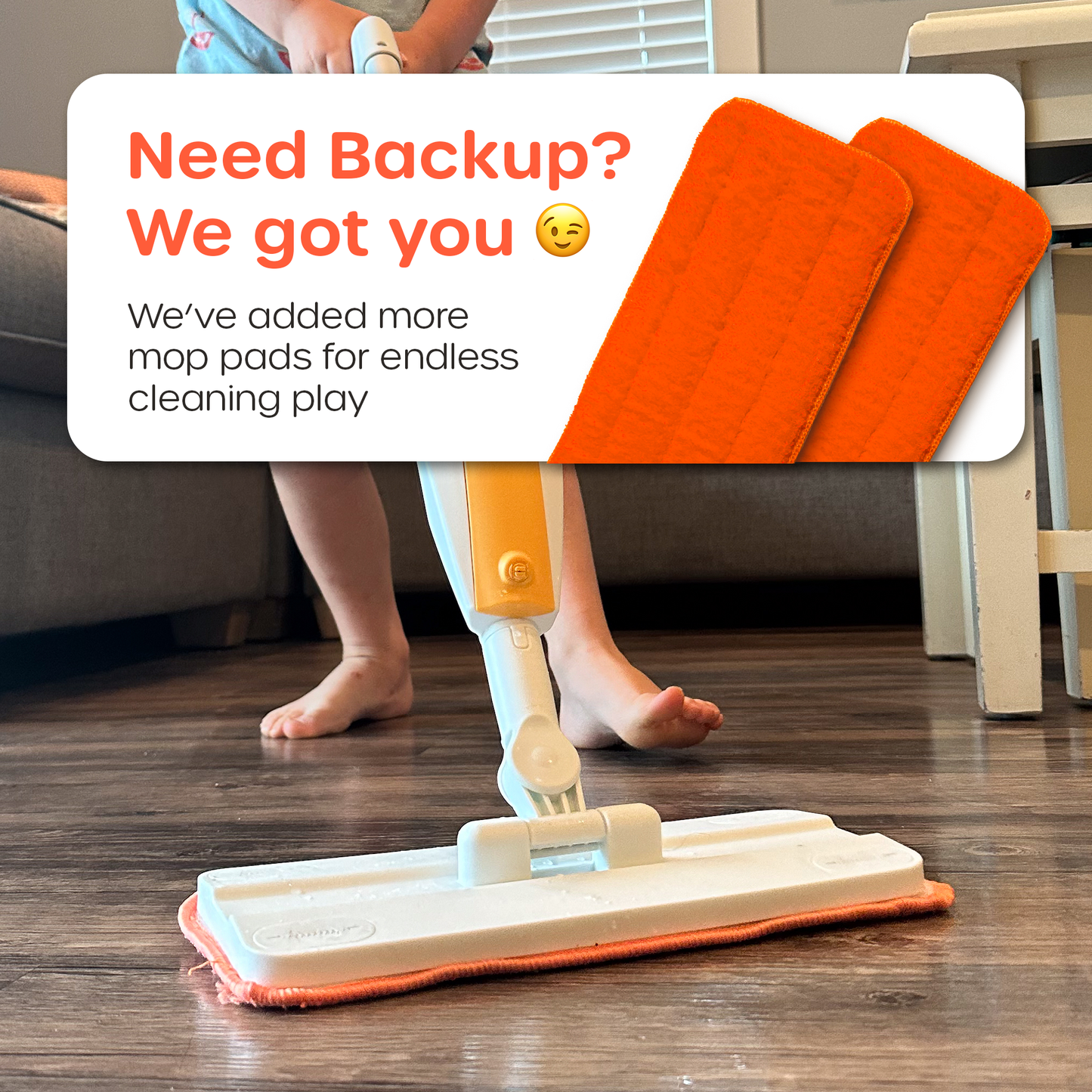 Extra toddler mop pads pack for endless cleaning play and tantrum-free fun