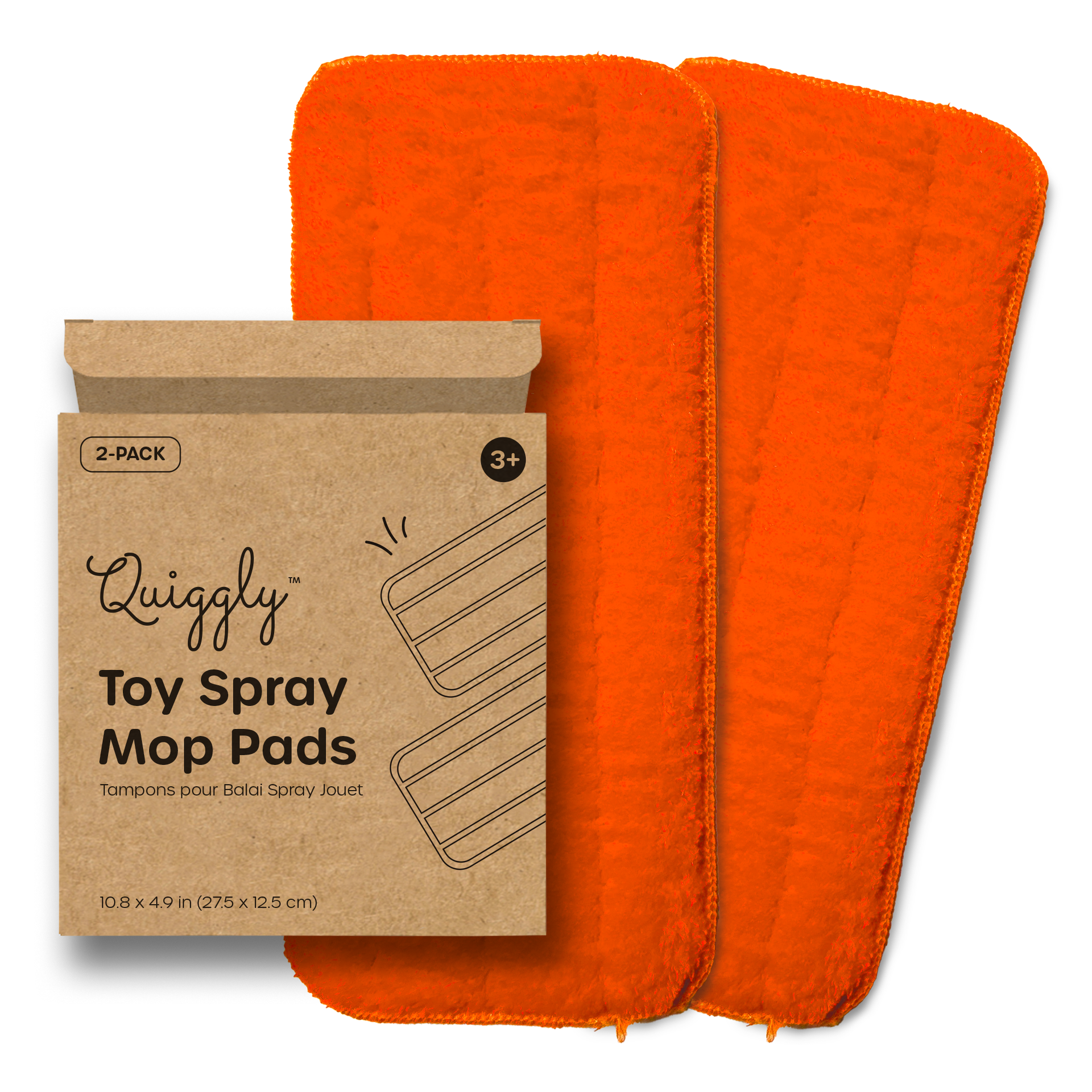 Toy Spray Mop Pad Refills 2-Pack, Reusable | Quiggly