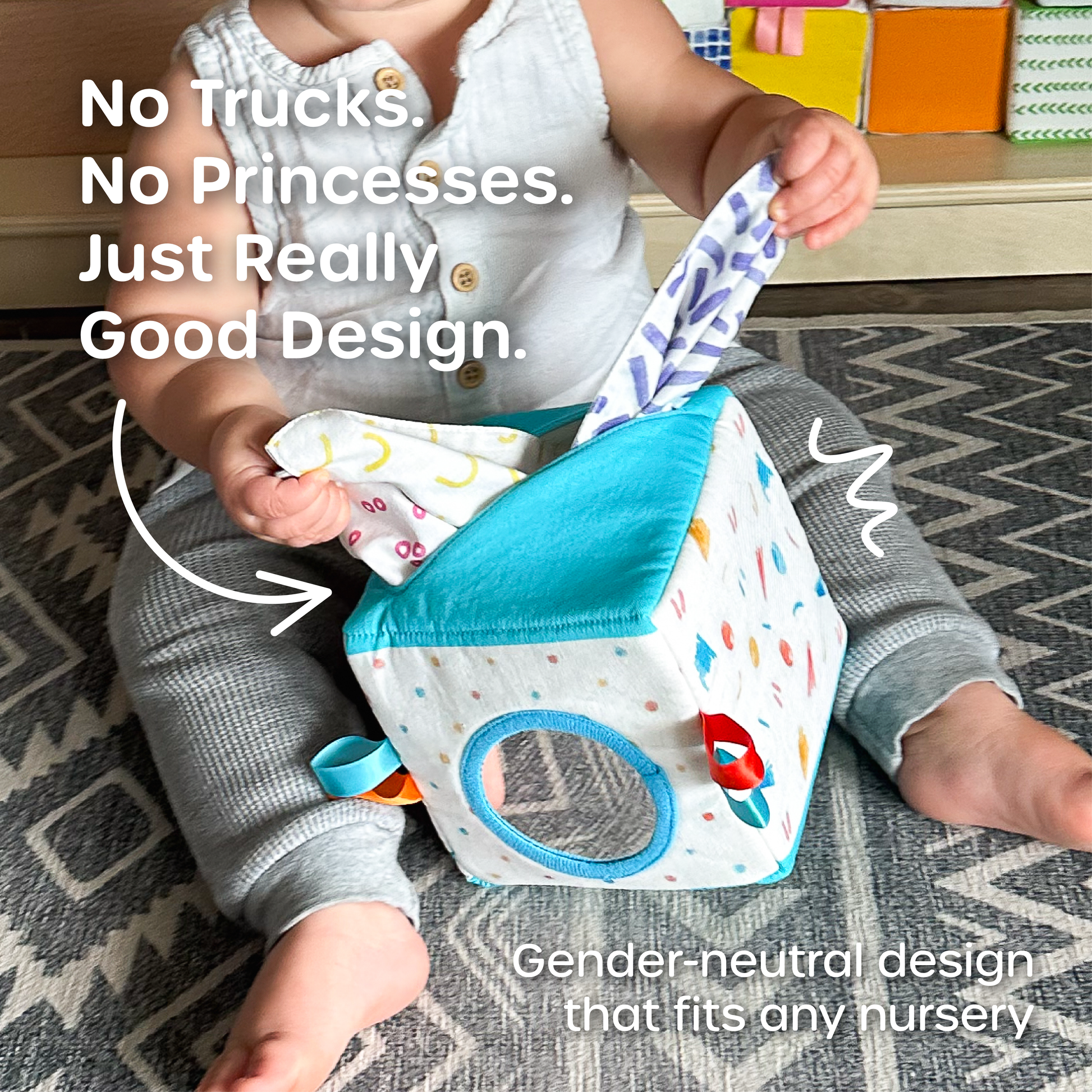 Features beautiful gender-neutral watercolor patterns to match any nursery theme