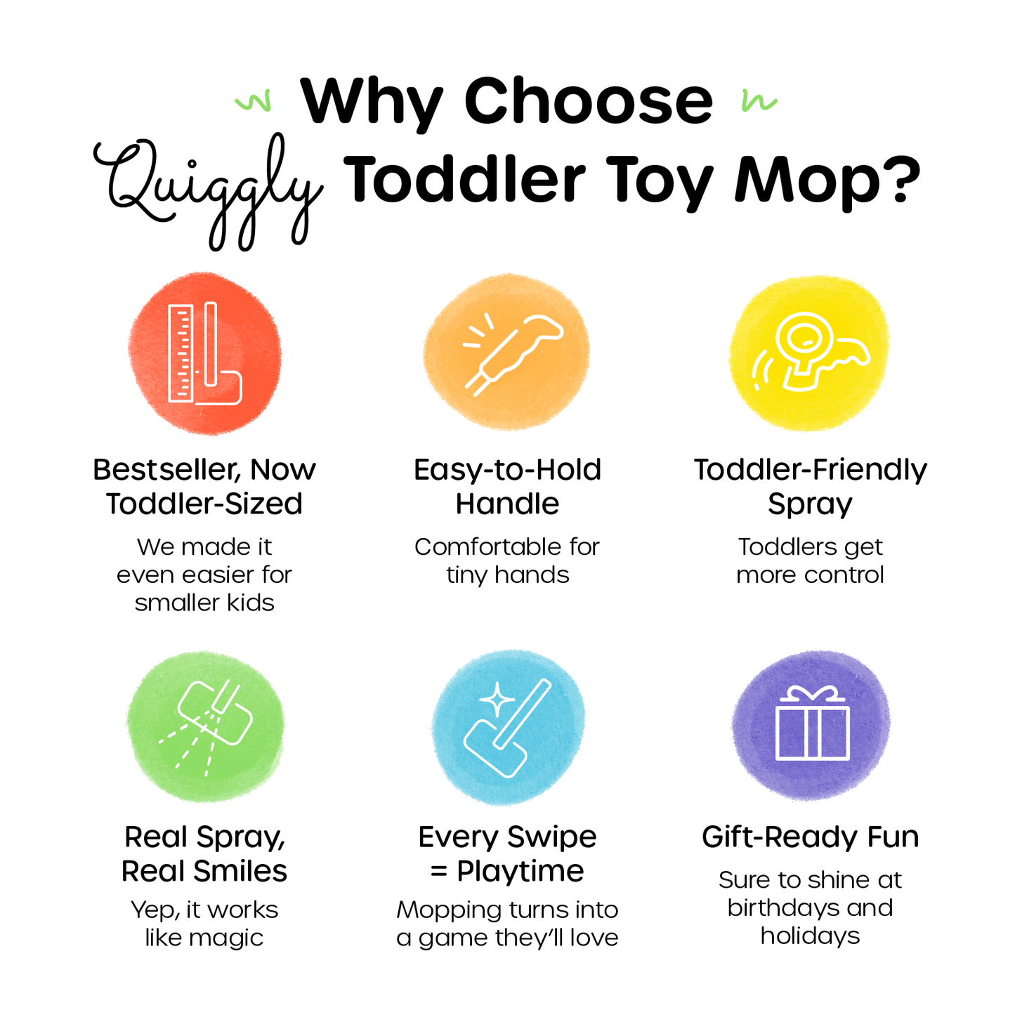 Toddler cleaning spray mop, a toddler-sized version based from the bestselling Montessori play favorite for over 10,000 families