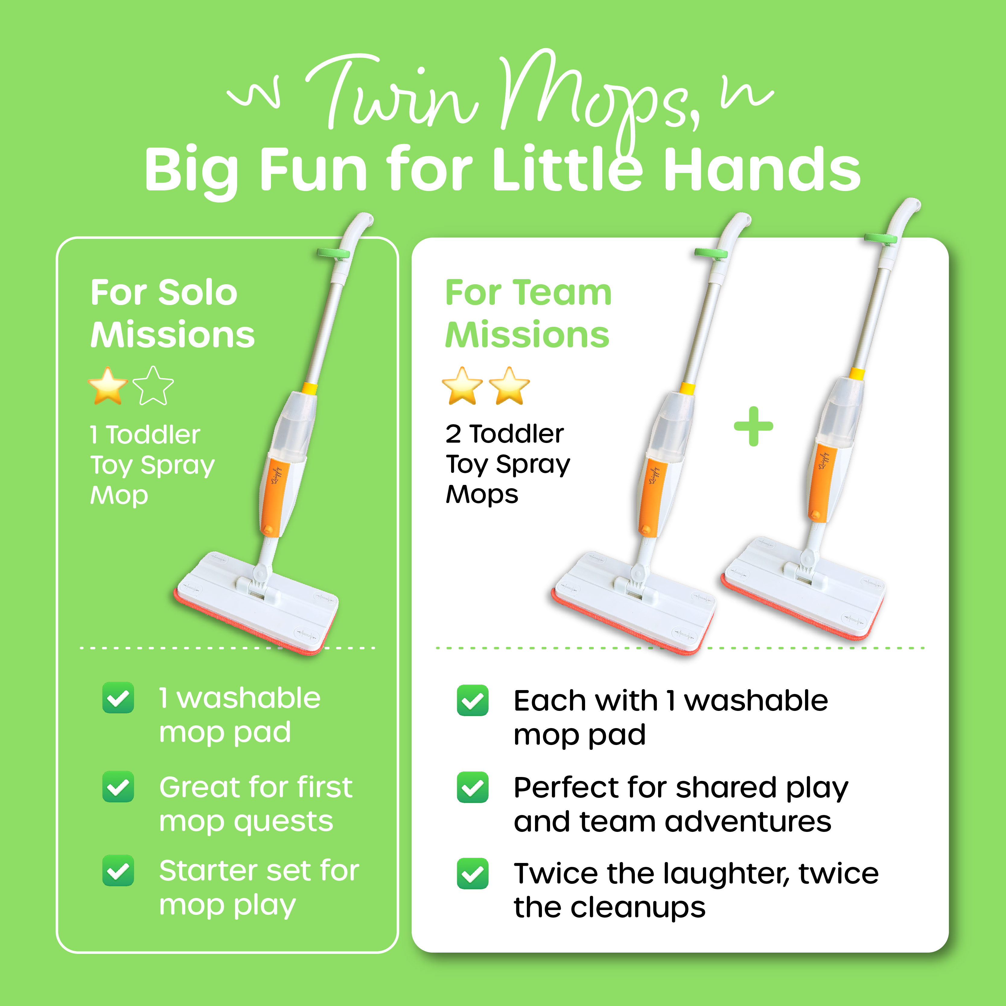 Single mop or 2-mop bundle? A guide to choosing the best deal on Quiggly toddler spray mops