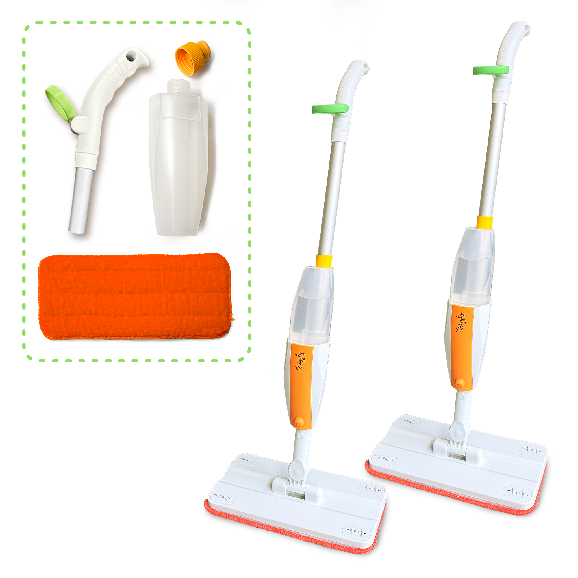 Toddler 2-pc toy spray mop bundle for toddlers 3-5, promoting motor skill development through pull, spray, and mop play