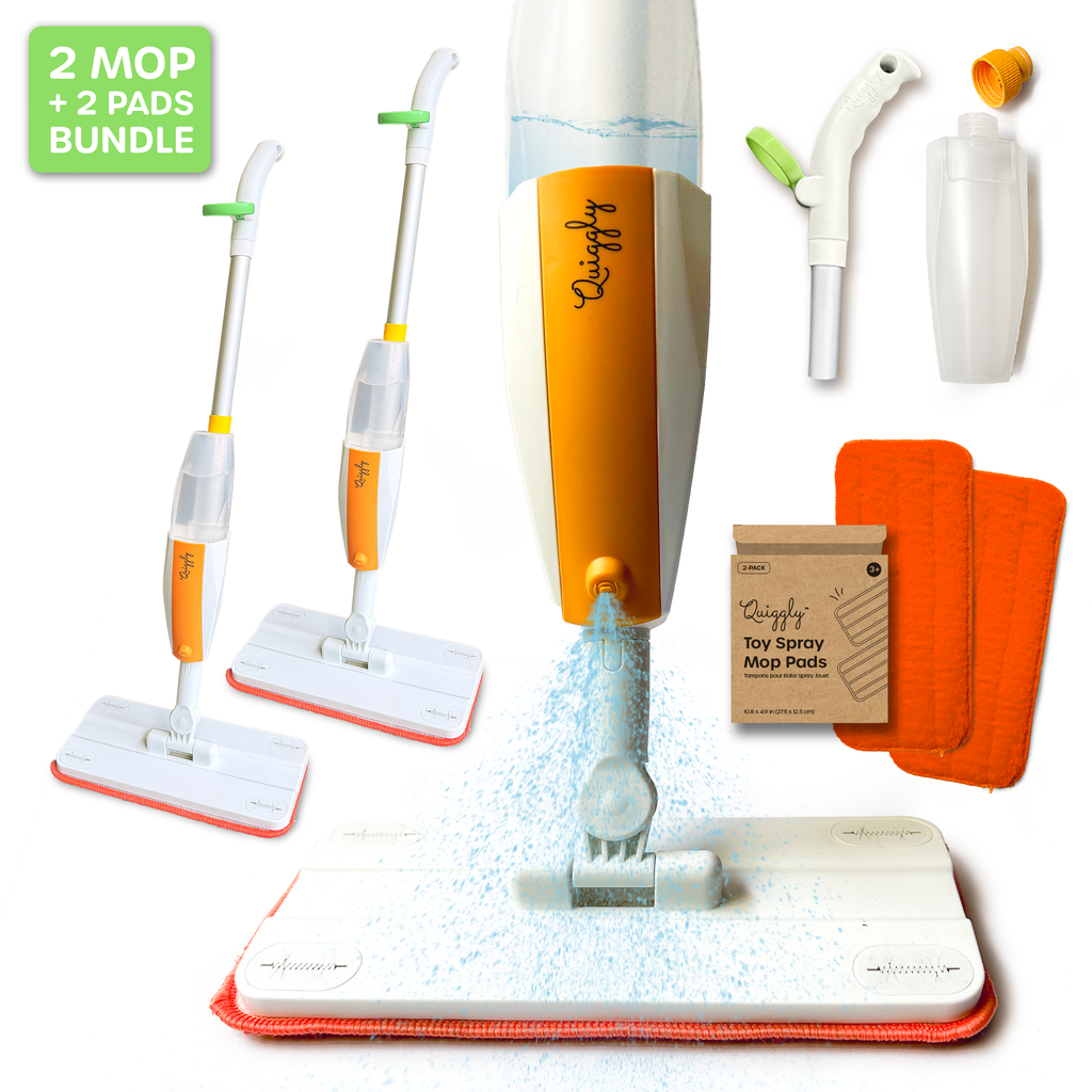 Quiggly Toddler Spray Mop - 2 Mops + Extra Pads Bundle