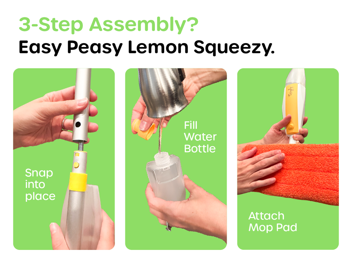 This toddler-sized cleaning set is easy to assemble with just 3 steps