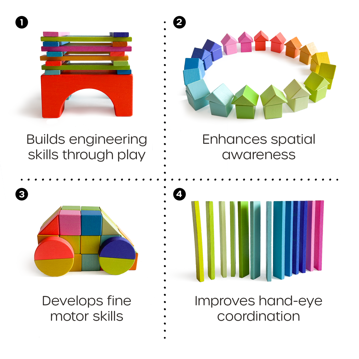Open-ended play set that boosts engineering skills, spatial awareness, and fine motor development